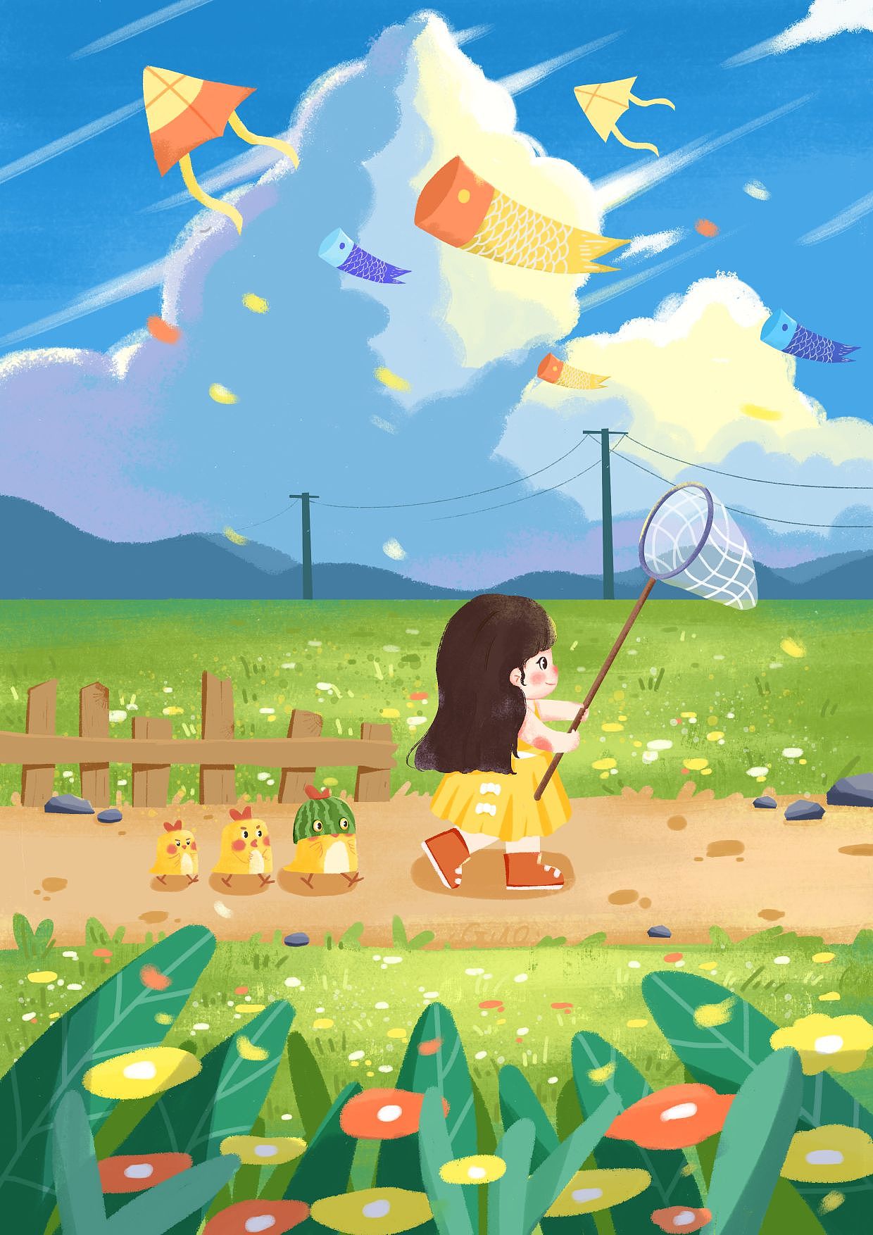 《捕风》（图ZMzQ2OTExNDIw） - 儿童插画 - 站酷设计师锅包U原创素材 - 站酷ZCOOL