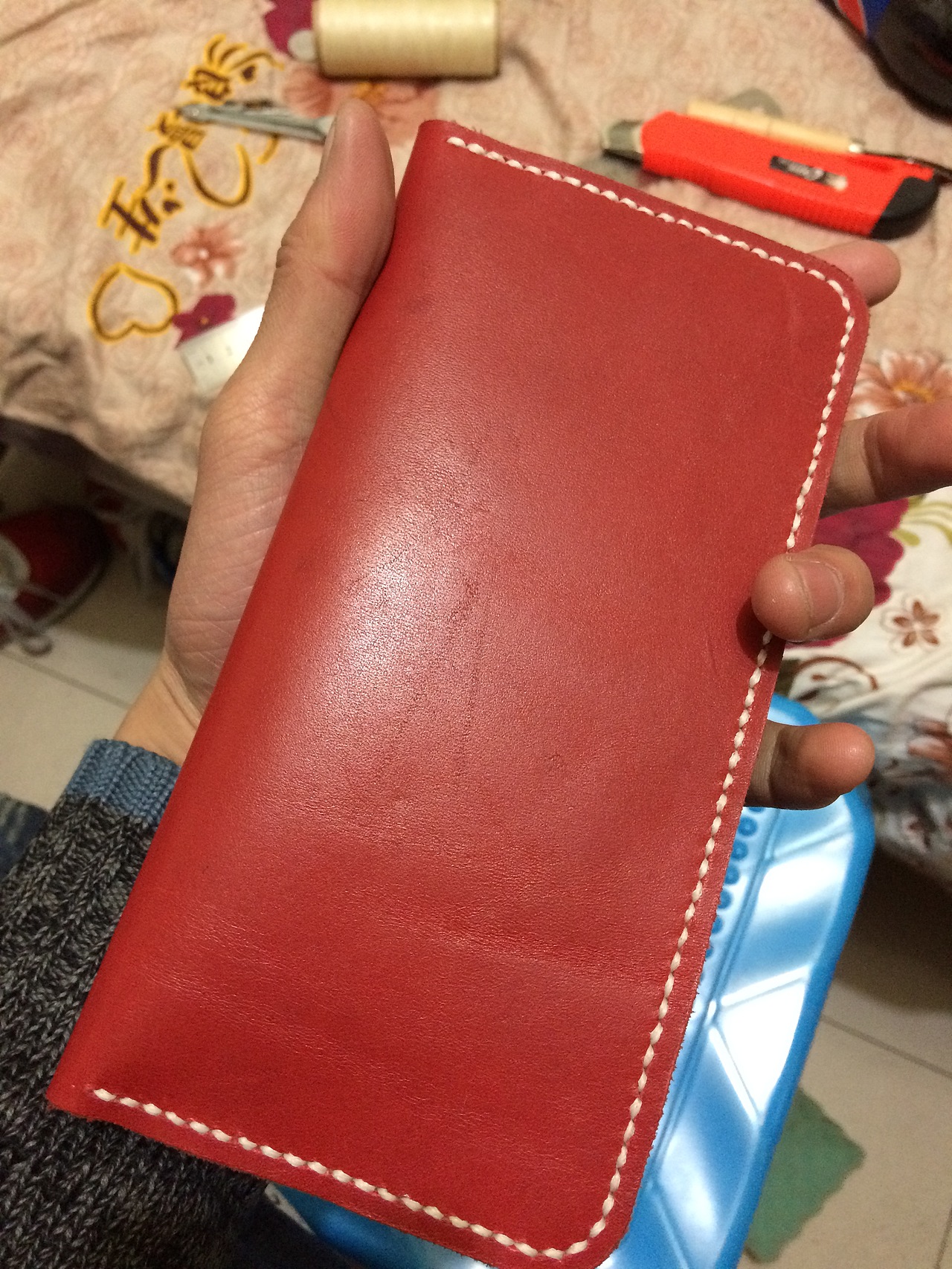 【手工匠-西瓜】手工皮具 给妹子的钱包 纯手工制作缝线