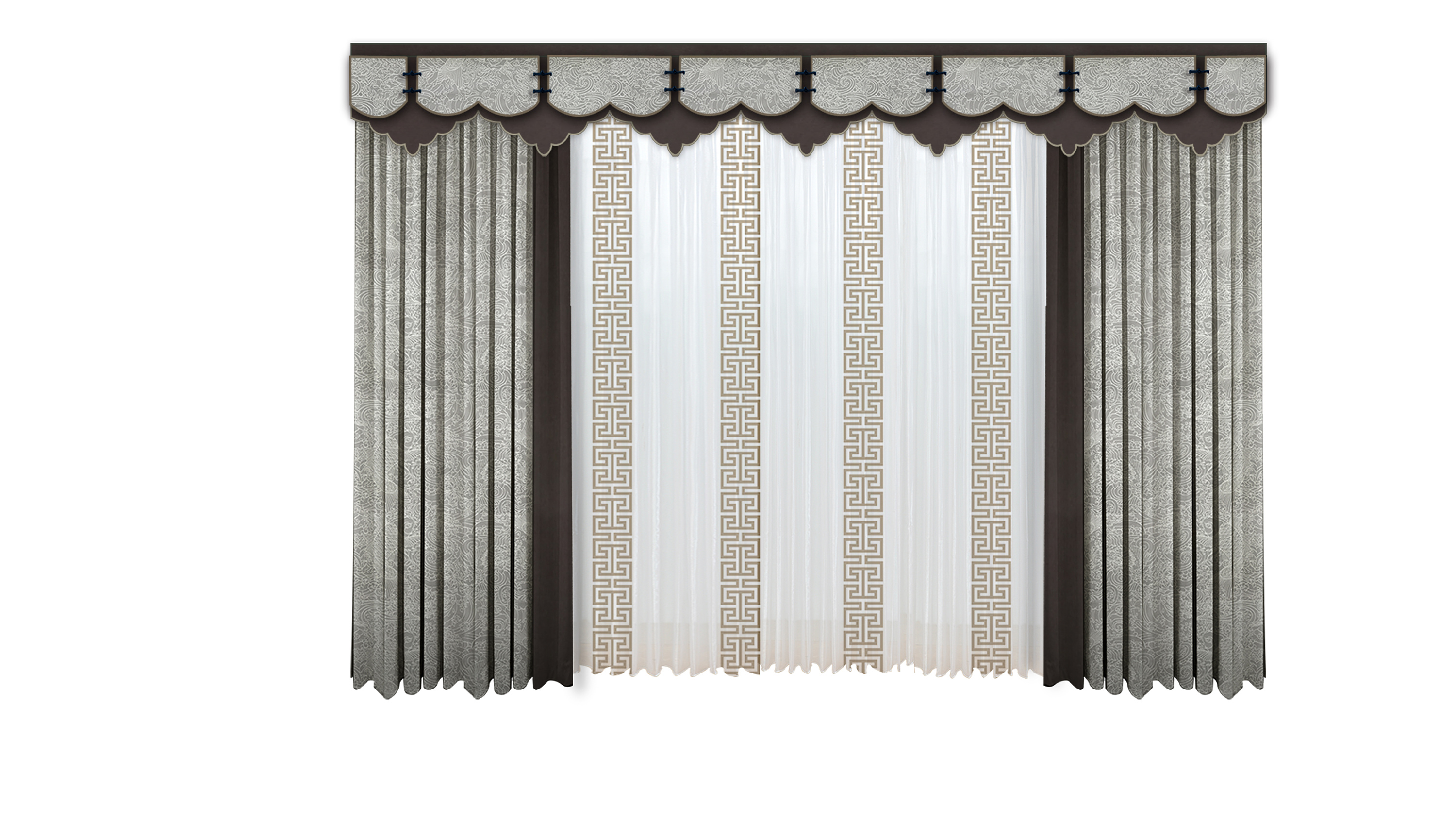 伊莎莱-中式风客厅窗帘效果图-客厅窗帘图片