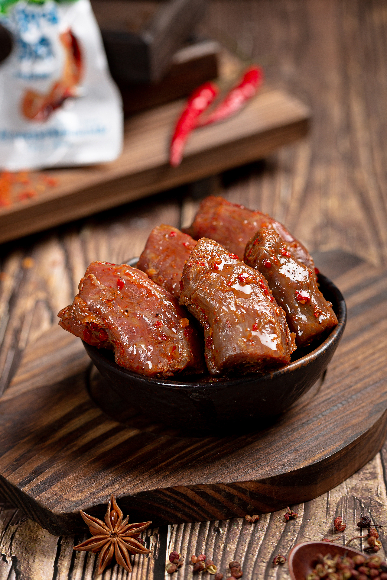 藤椒味鸭脖子拍摄