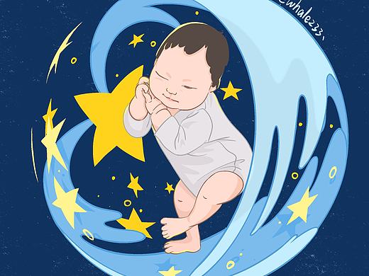 宝宝手绘练习-祝你一夜好眠（个人主页-ZNTg1ODY1NDA=） - 创作习作 - 站酷设计师whale233原创素材 - 站酷ZCOOL