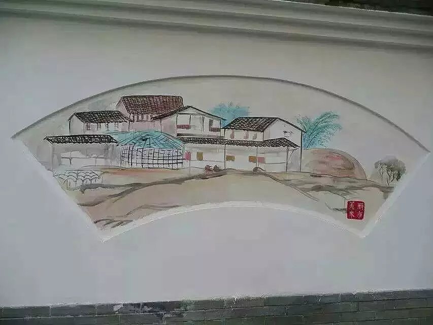 蜀绘壁画作品-乡村文化墙（图ZMTE3NTA2MDgw） - 建筑设计 - 站酷设计师蜀绘壁画原创素材 - 站酷ZCOOL