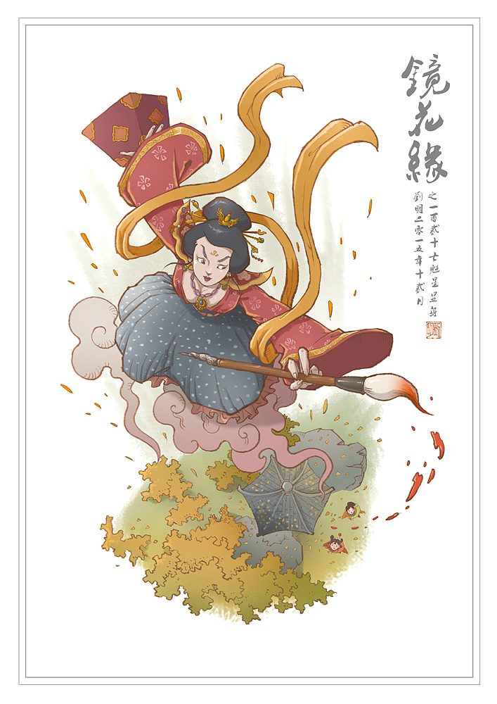我的《镜花缘》101—150（图ZNDI2NjQzODQ=） - 创作习作 - 站酷设计师刘明de画画本子原创素材 - 站酷ZCOOL