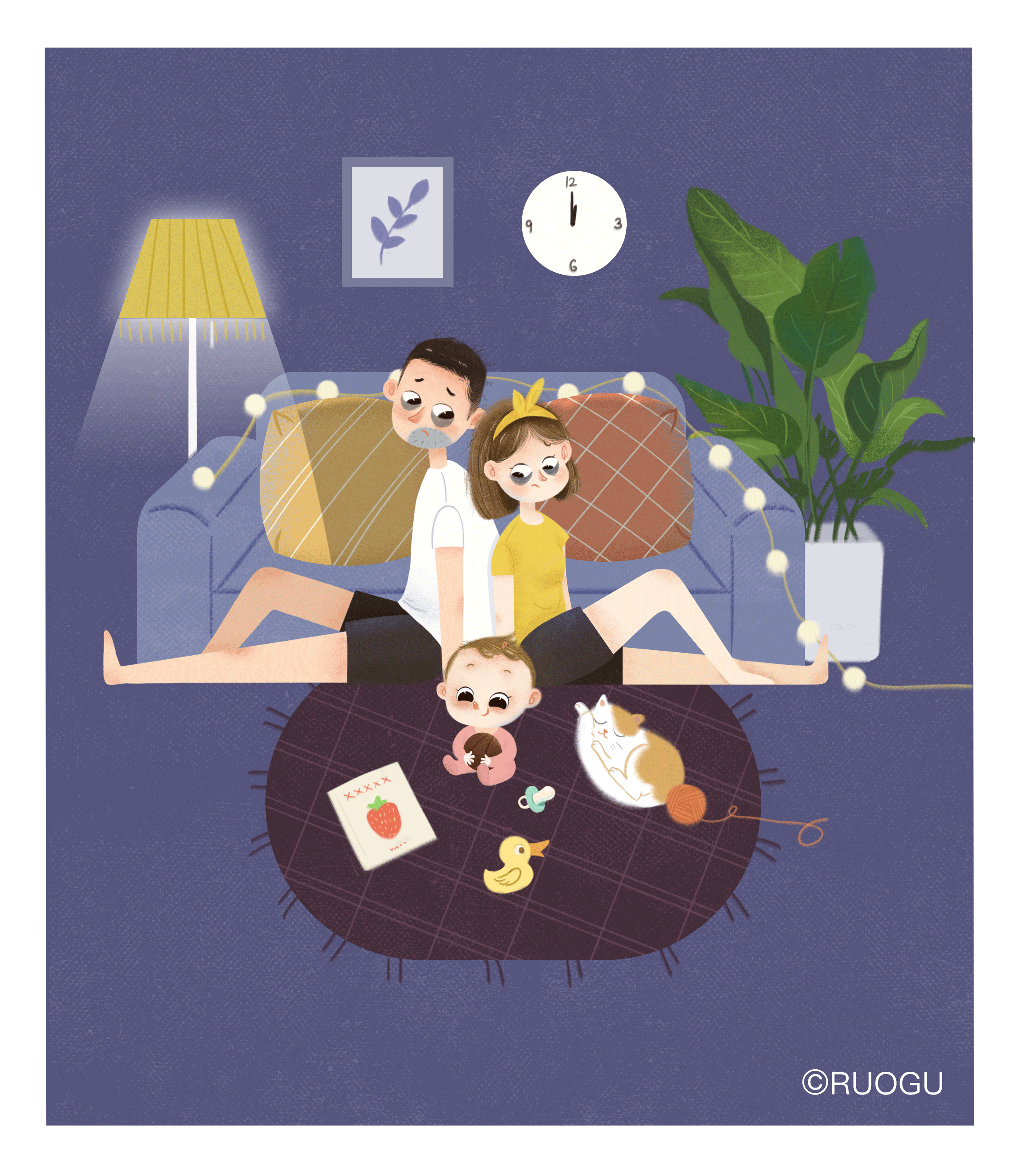 新手爸妈(1)|插画|创作习作|ruogu - 原创作品 - 站酷 (zcool)