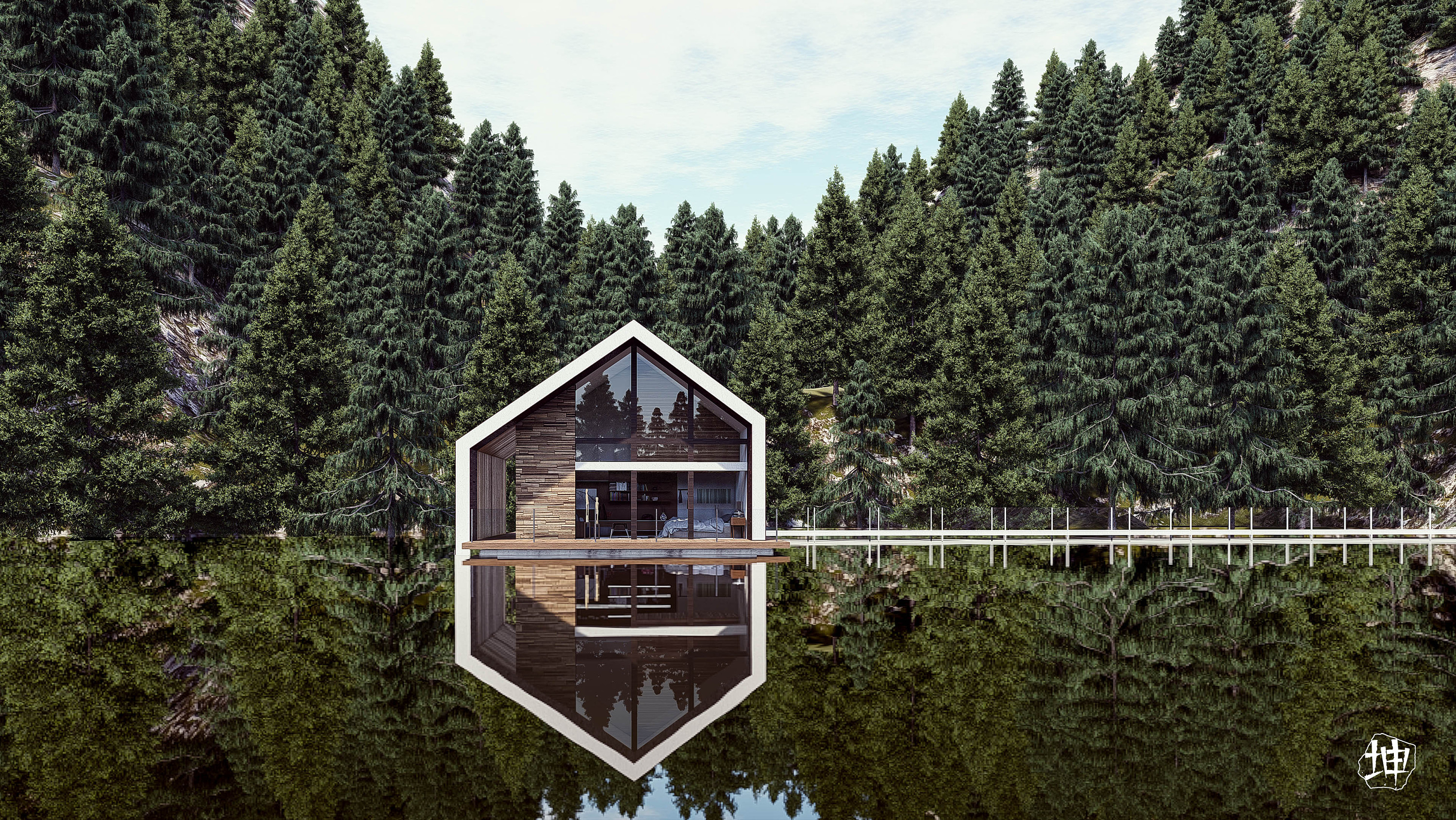 【lumion 8】临水小屋|空间|建筑设计|shangyk - 原创作品 - 站酷
