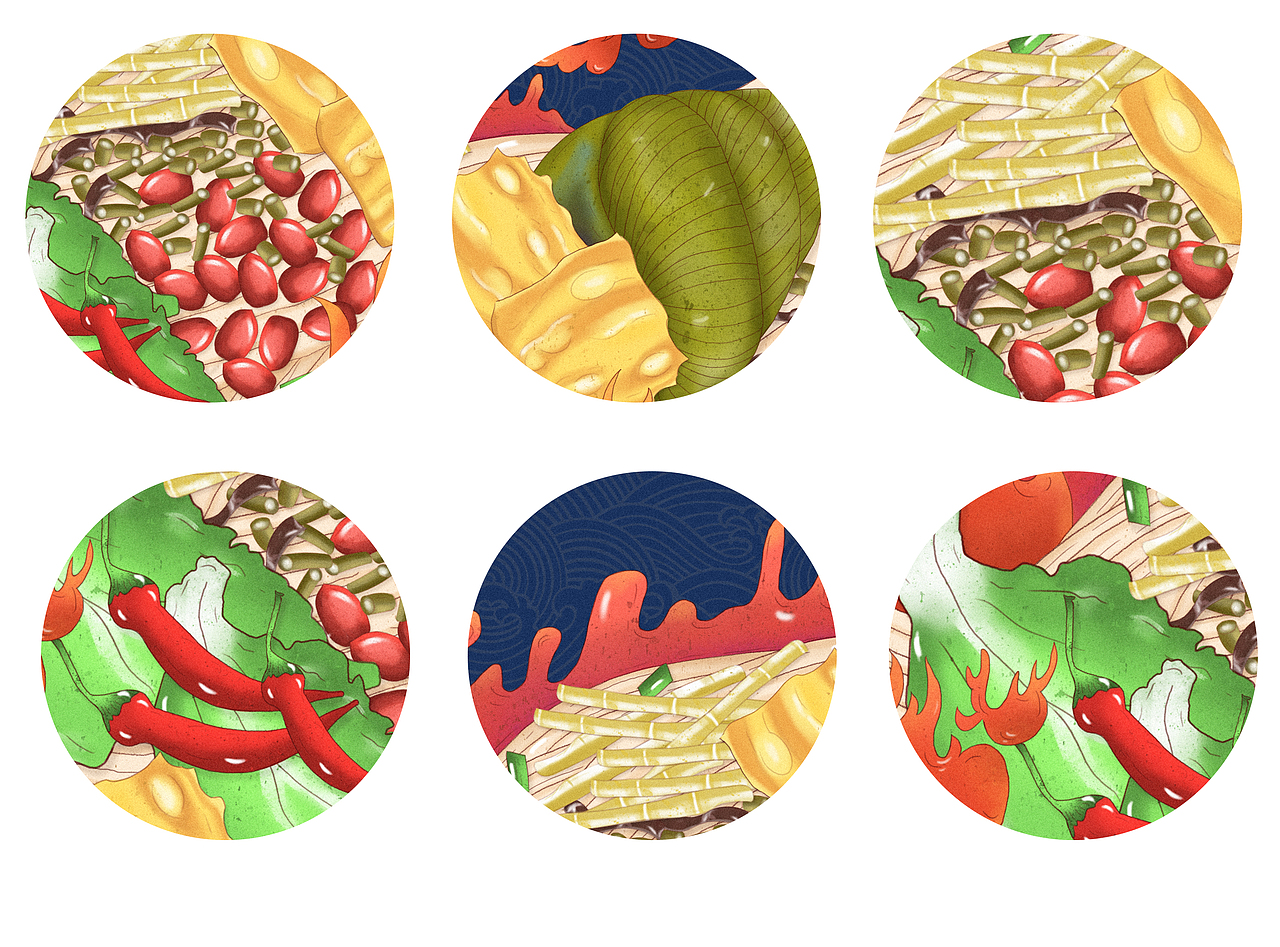 螺蛳粉手绘——包装插画