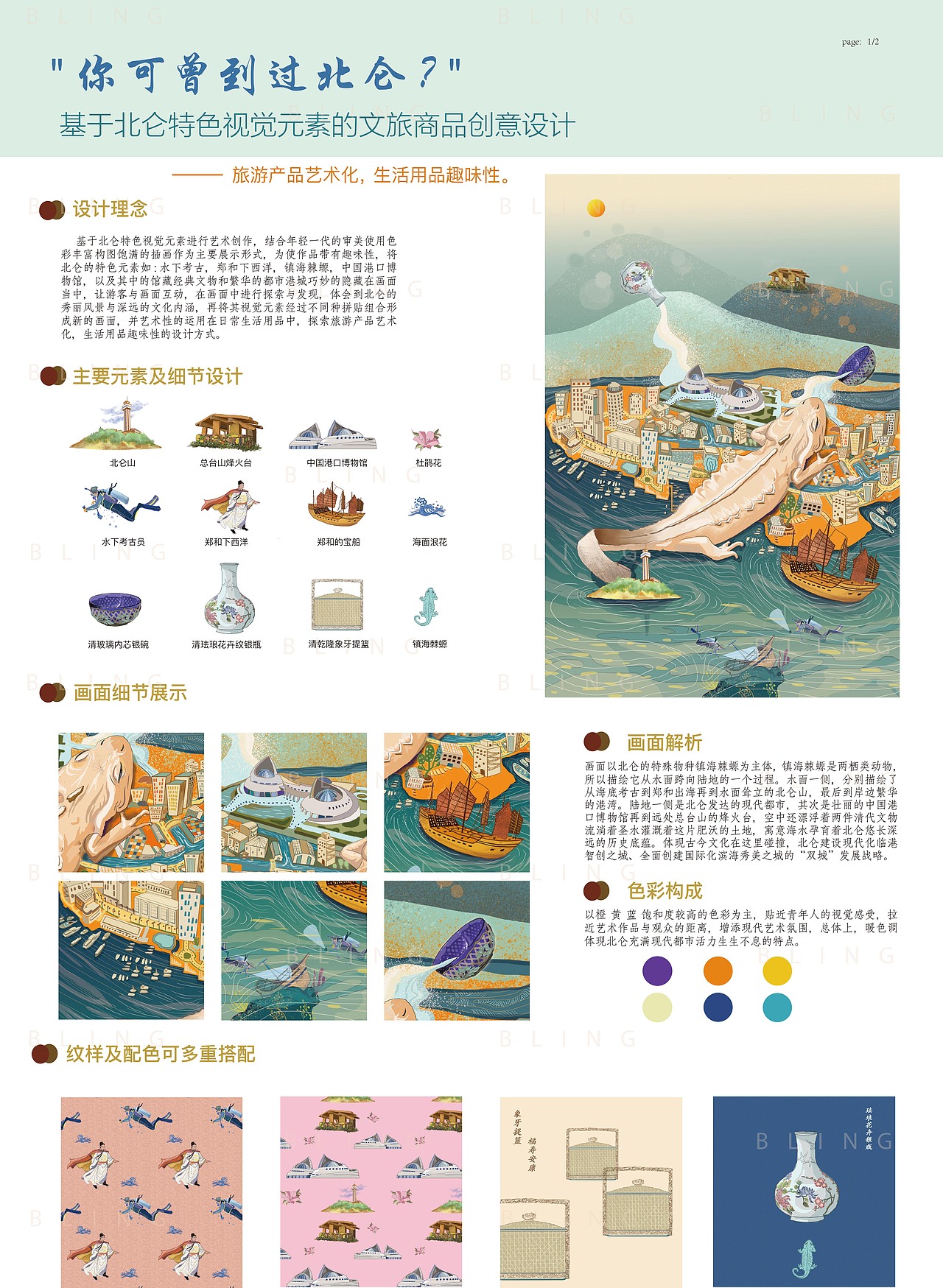 宁波北仑文旅创意插画
