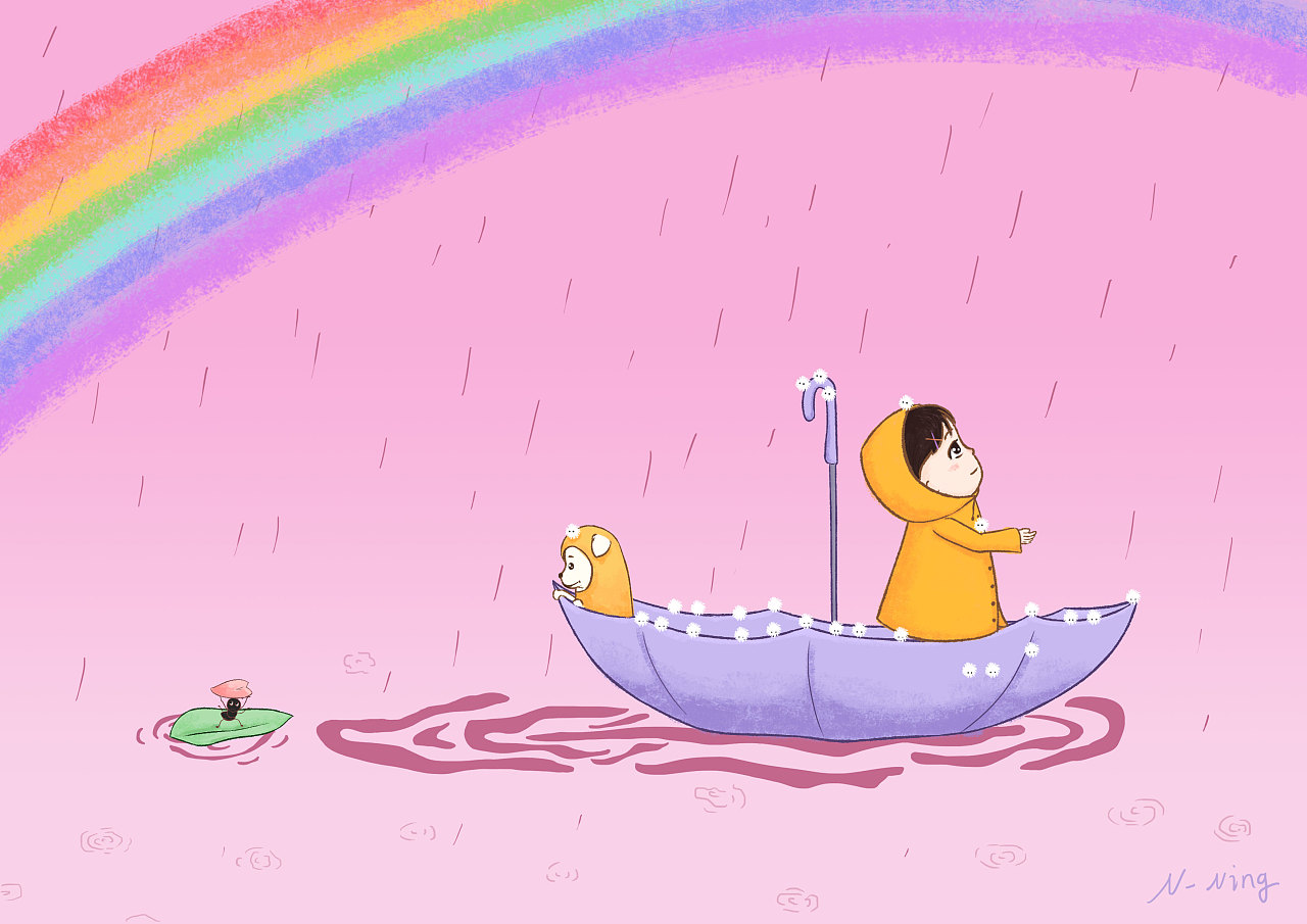 小世界–拥抱彩虹的小女孩 - 原创作品 - 站酷(zcool)