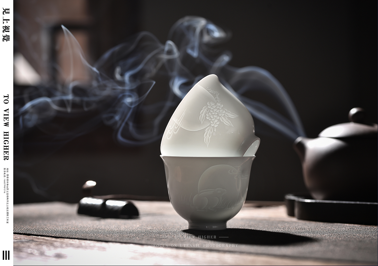 影青半刀泥品茗杯 | 胜耕堂 | 见上视觉