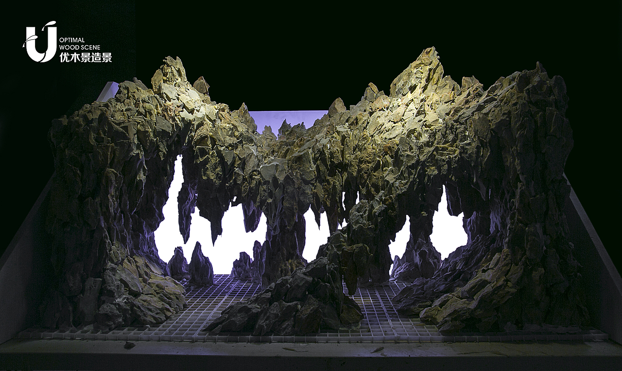 鱼缸草缸杜鹃根珊瑚沉木青龙石整体鱼缸骨架作品