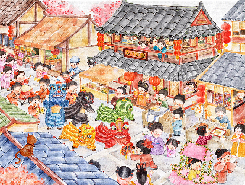 中国年味儿（图ZMzYxODQ4OTAw） - 儿童插画 - 站酷设计师acuo阿措措原创素材 - 站酷ZCOOL