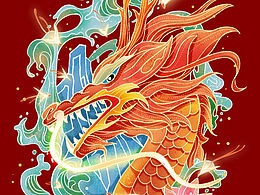 國(guó)潮風(fēng)龍頭插畫(huà)