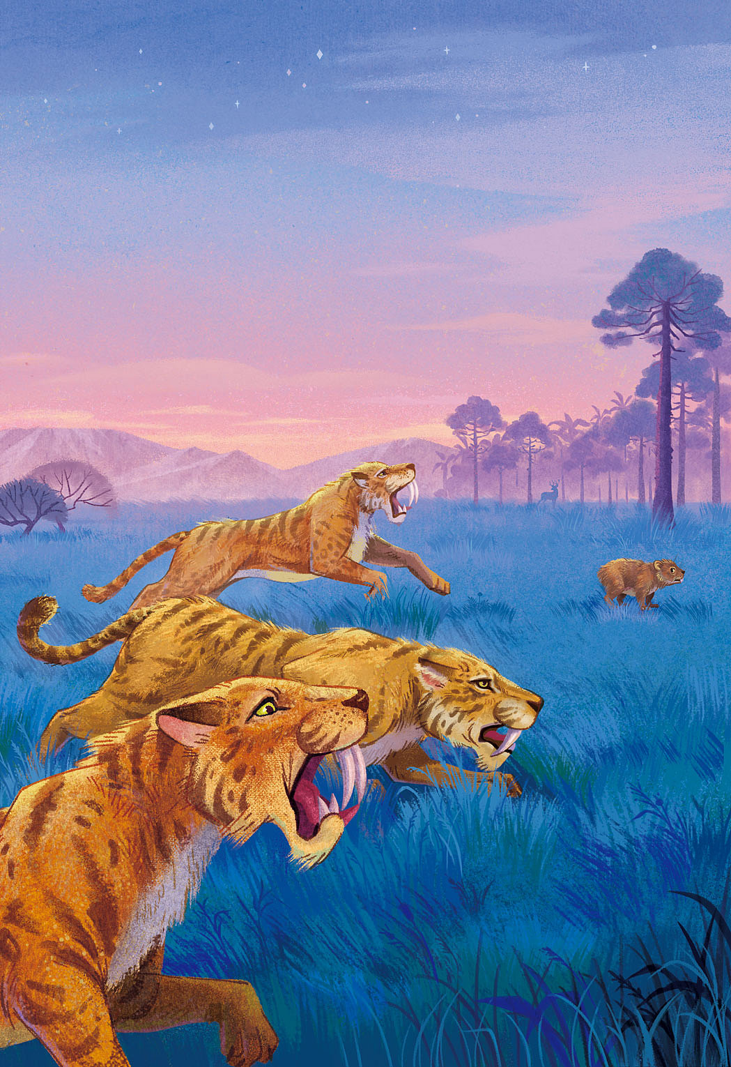 《劍齒虎家族》封面插畫(huà)（圖ZMzU3NTE2Mjky） - 商業(yè)插畫(huà) - 站酷設(shè)計(jì)師綠漆_原創(chuàng)素材 - 站酷ZCOOL