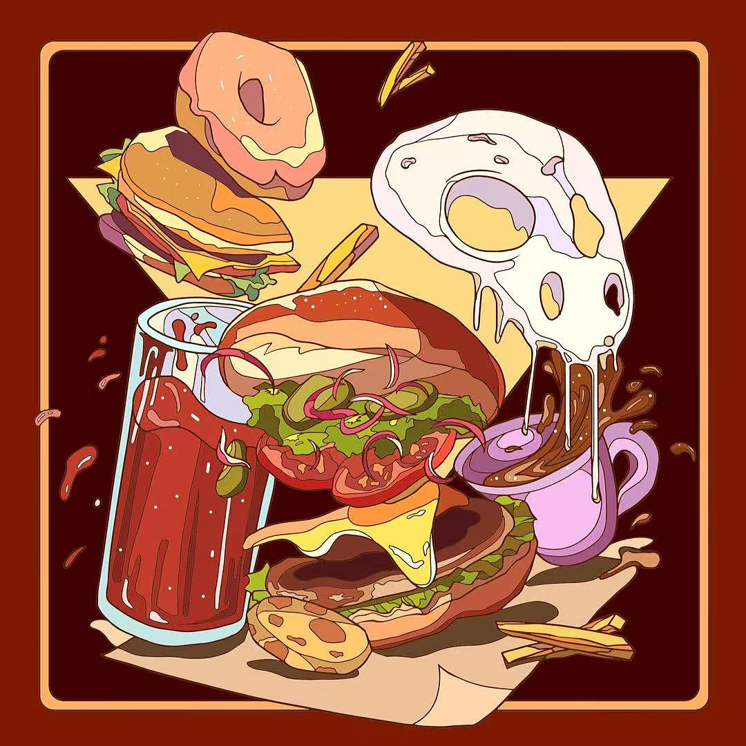 深夜放毒,饿了吗,饿了就还请点个赞