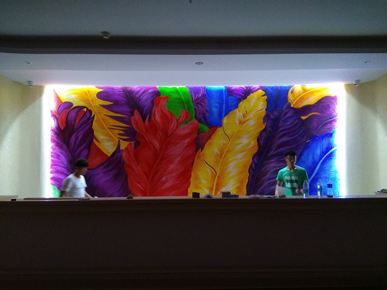 石家庄高端墙绘壁画浮雕画鸿运当头