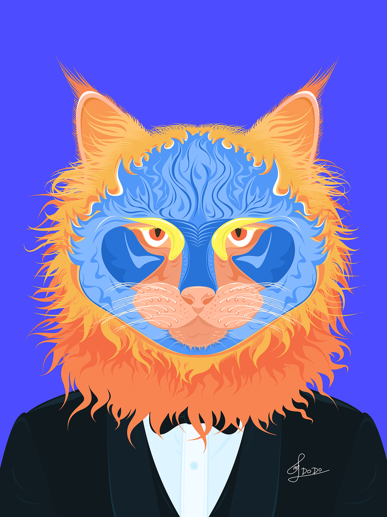 穿着西装的猫先生|插画|创作习作|dodo嘟嘟鸟_原创作品-站酷zcool