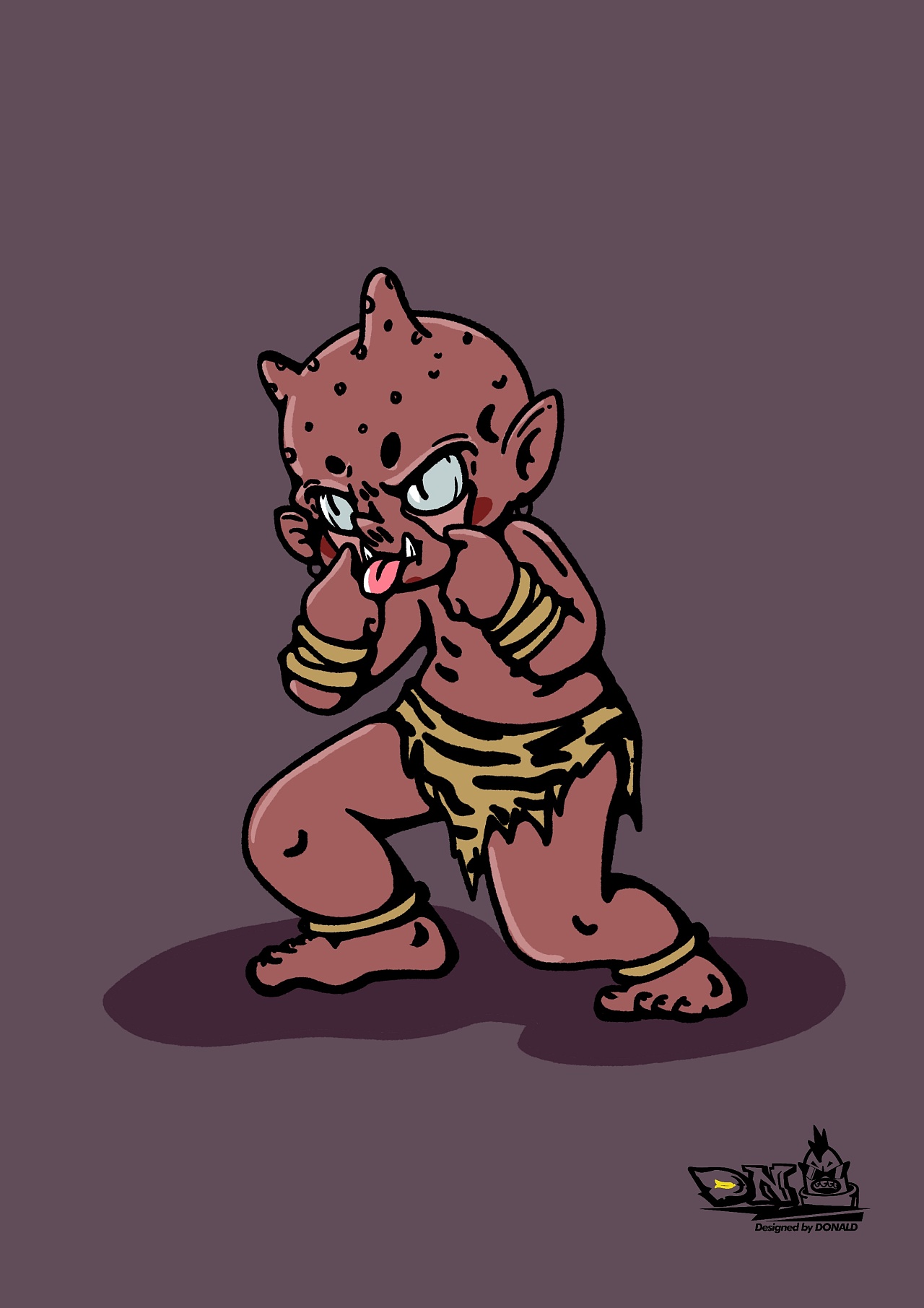 原创插画——地狱小红鬼