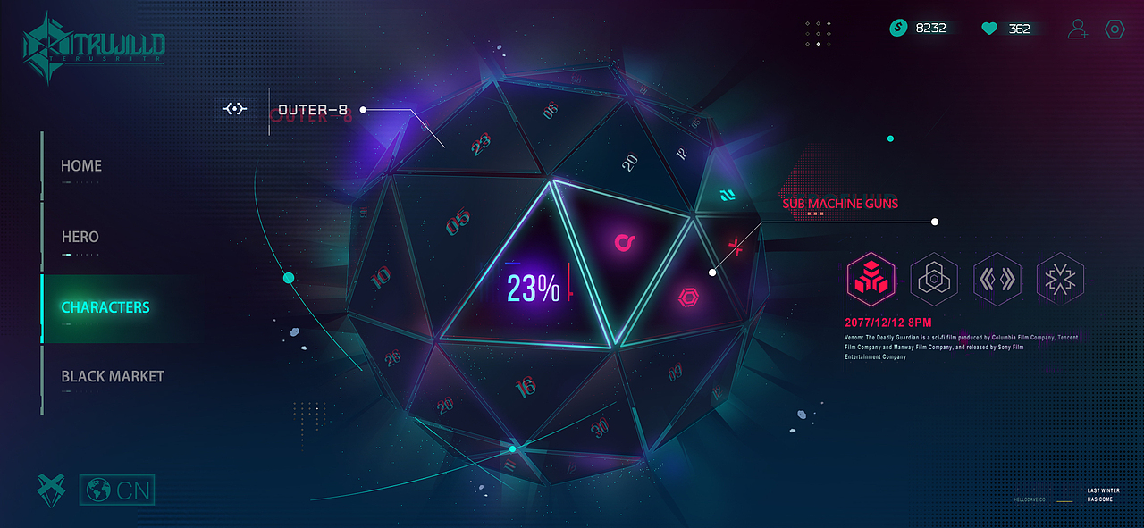 KDA赛博朋克-游戏UI界面-上色（图ZMjg1MDU2OTQw） - 游戏UI - 站酷设计师仓麻鼠鼠原创素材 - 站酷ZCOOL