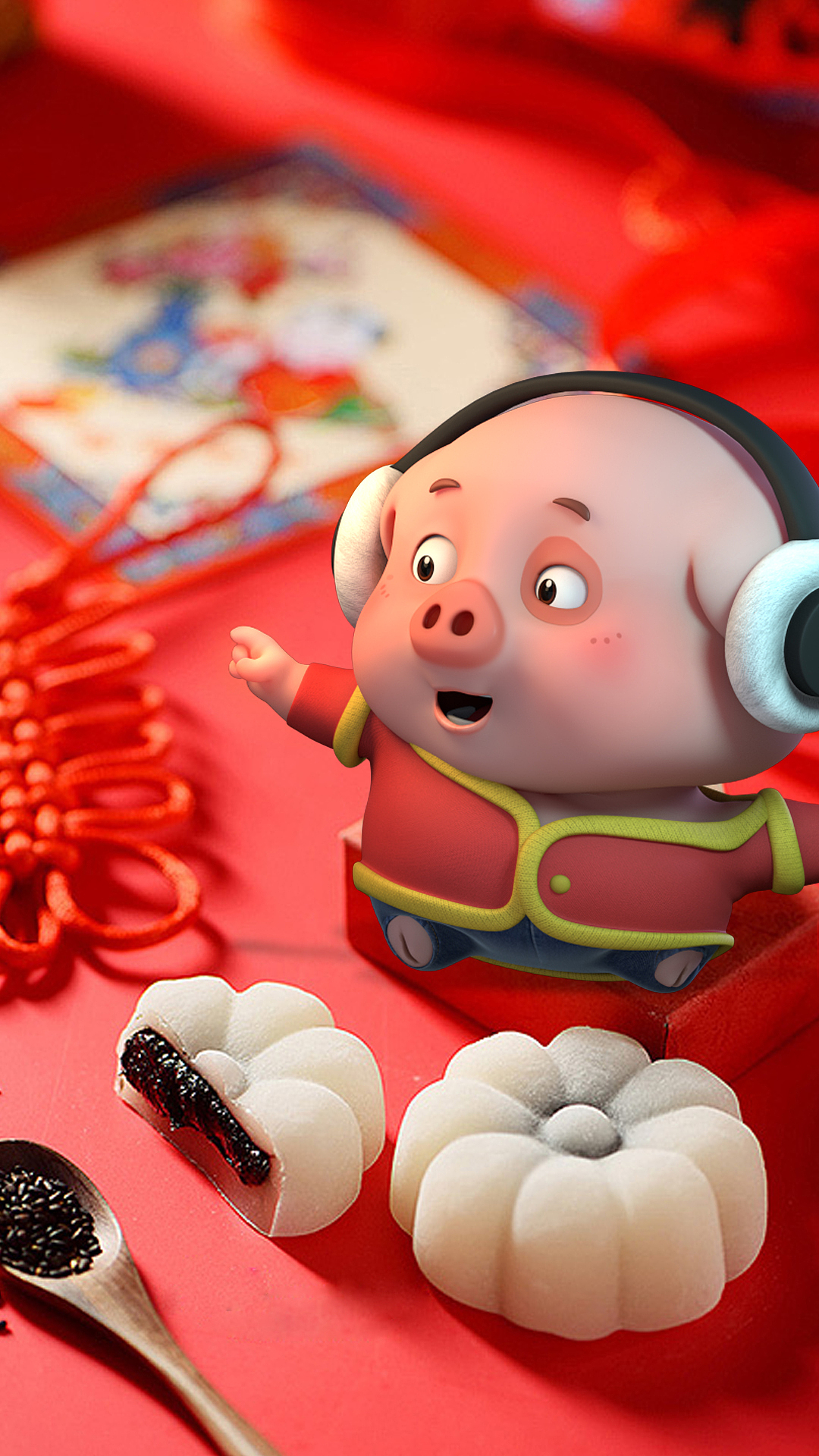 豆豆猪新年壁纸第二弹:吃货豆豆猪来了,欢迎投喂!