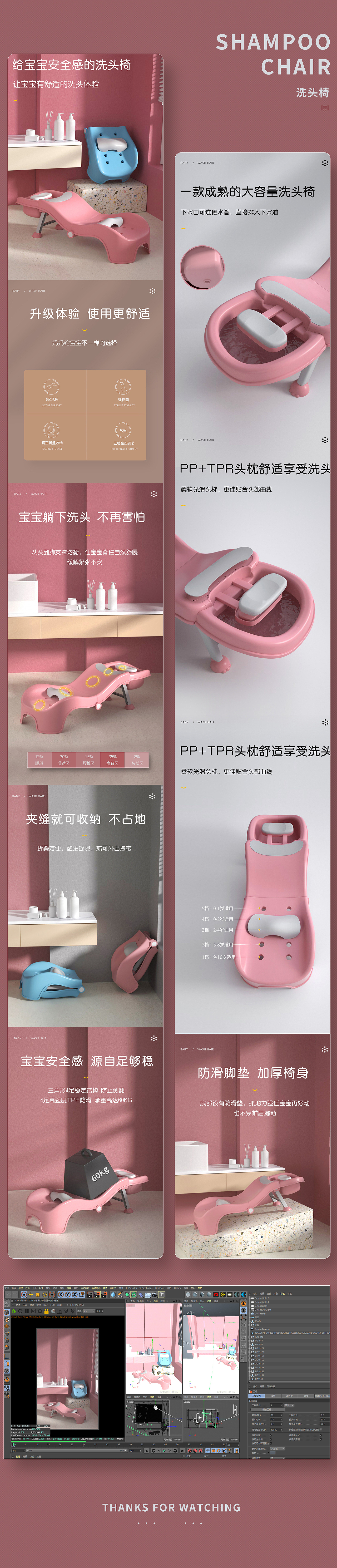 儿童折叠洗头椅详情页淘宝天猫京东儿童洗护用品详情页（图ZMjkxOTk5NzI4） - 电商 - 站酷设计师陆世炜原创素材 - 站酷ZCOOL