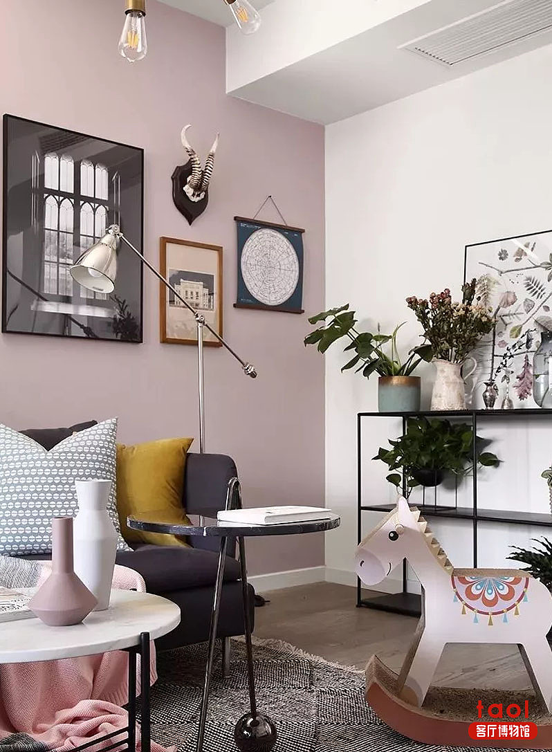 客厅博物馆粉粉的北欧风格系列