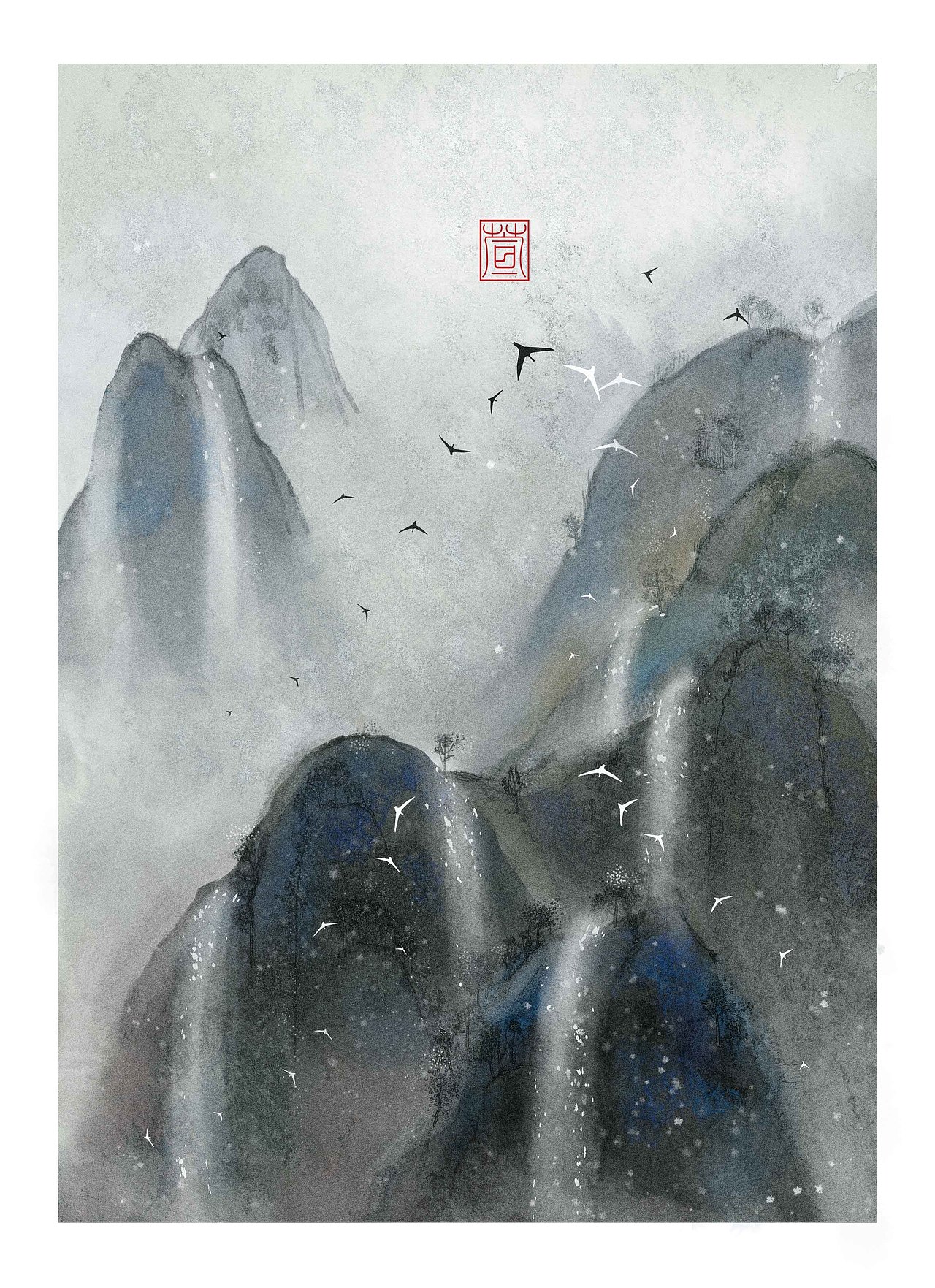 山水画（图ZMjQyNjI3ODg4） - 创作习作 - 站酷设计师画画的萱可萱原创素材 - 站酷ZCOOL