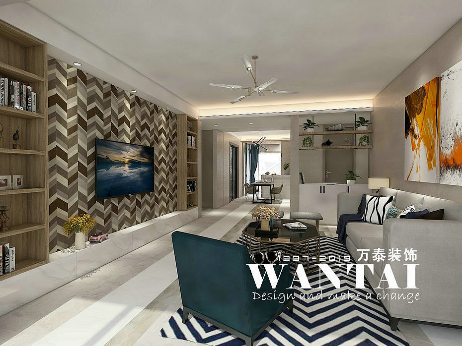 泰安山语观邸 140 m² 现代风格装修效果图——翟帅（图ZMTU3OTg5NzY4） - 家装设计 - 站酷设计师万小泰原创素材 - 站酷ZCOOL