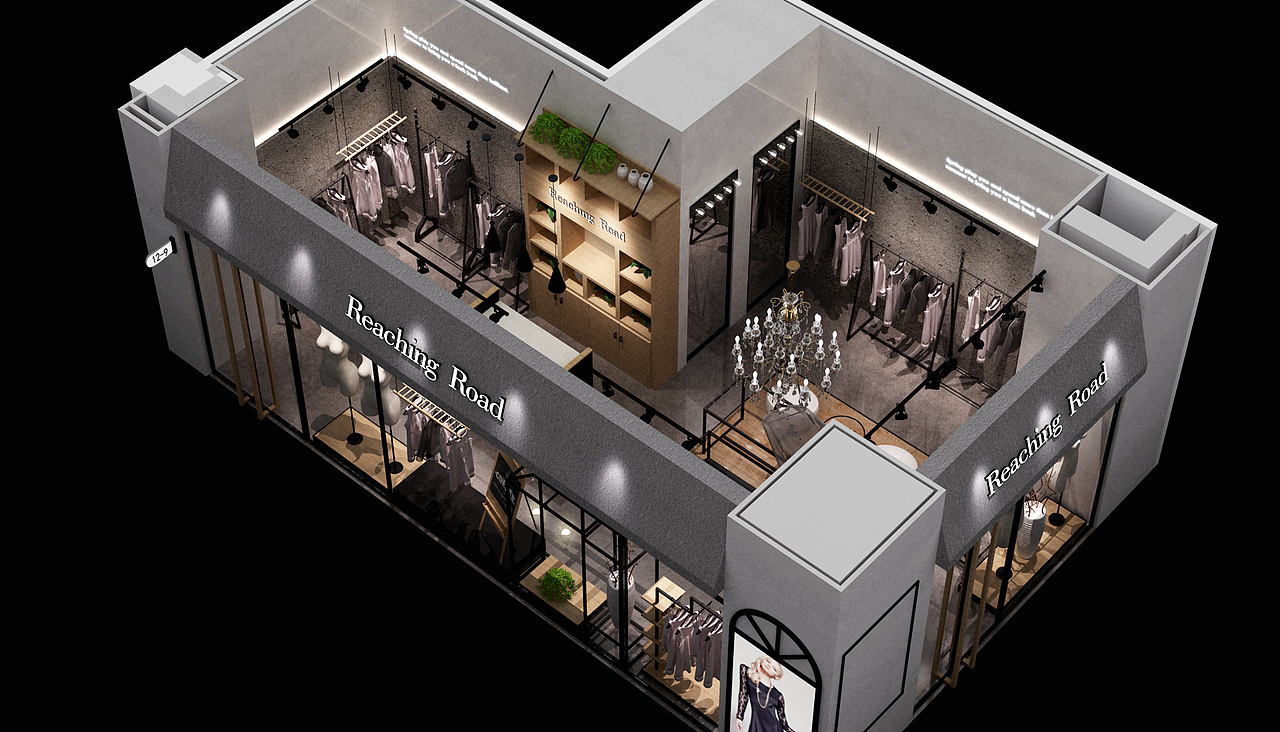 服装店空间设计（图ZNjM4ODAxNDA=） - 家装设计 - 站酷设计师戎上先生原创素材 - 站酷ZCOOL