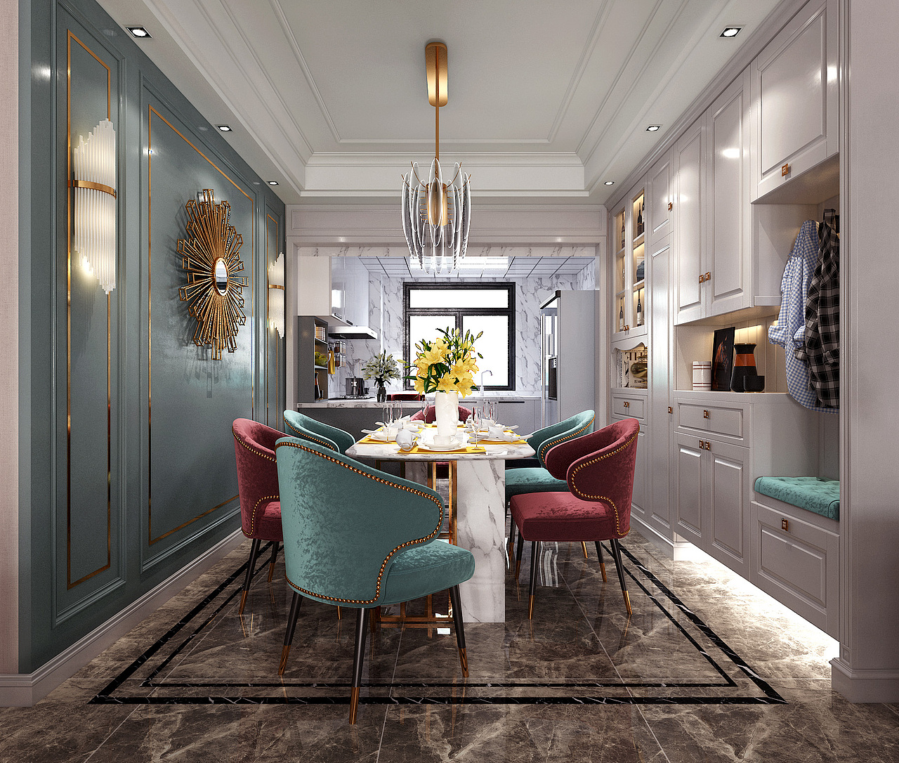 美式客餐厅（图ZMTY0MDg4ODE2） - 家装设计 - 站酷设计师1992效果图0原创素材 - 站酷ZCOOL