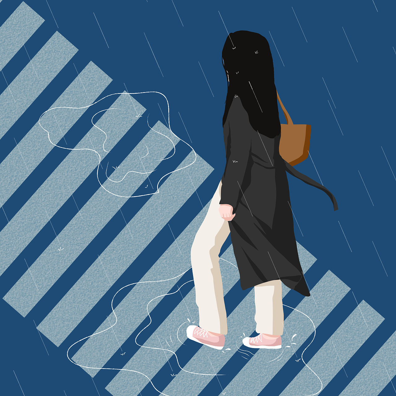 人行道女孩|插画|创作习作|杨杨小索尔 - 原创作品 - 站酷 (zcool)