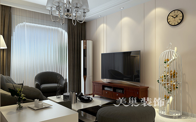 金地格林小城89平三室装修现代简约风格装修样板间设计