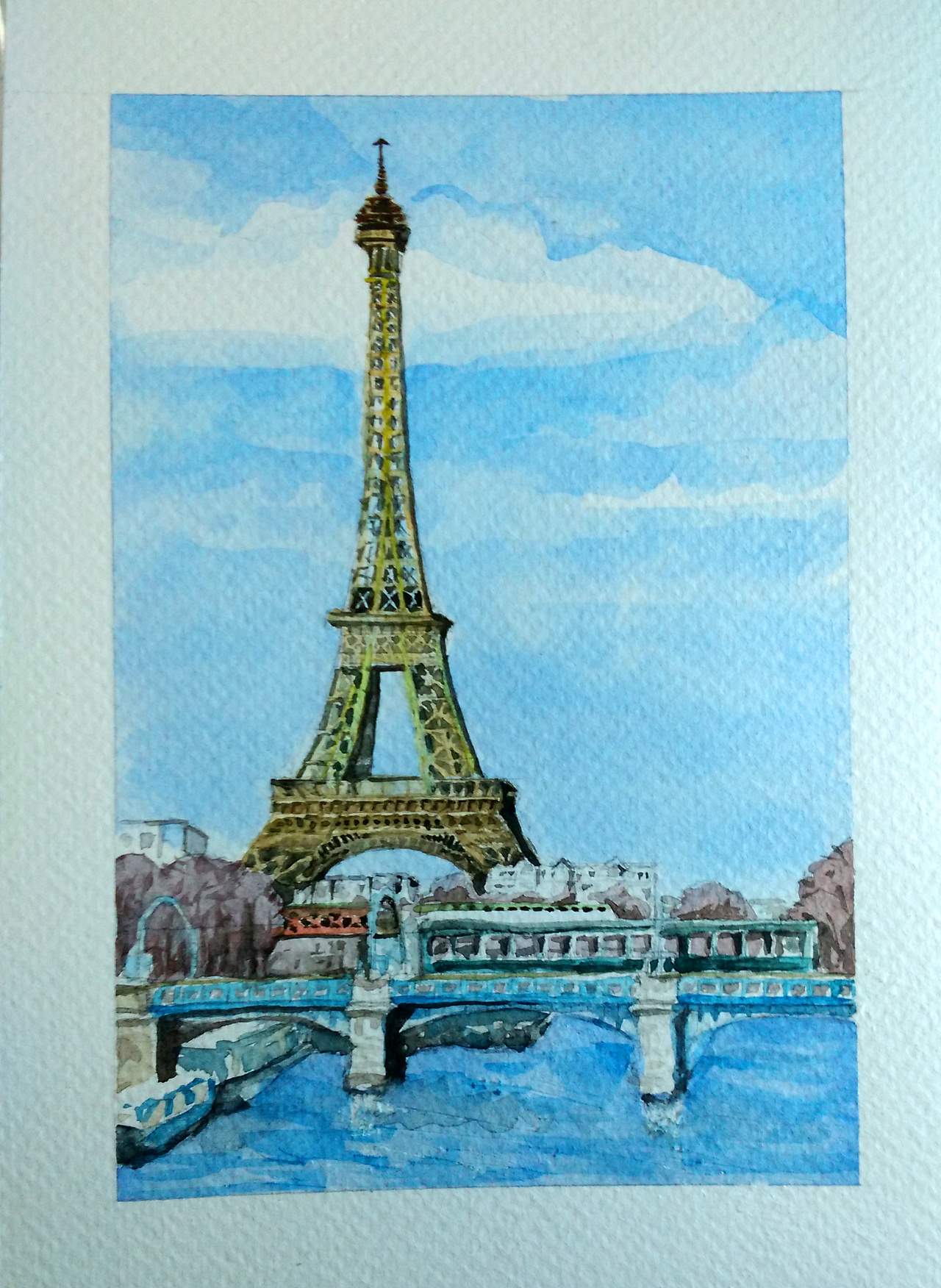 手绘复古巴黎铁塔图片素材-编号05043091-图行天下