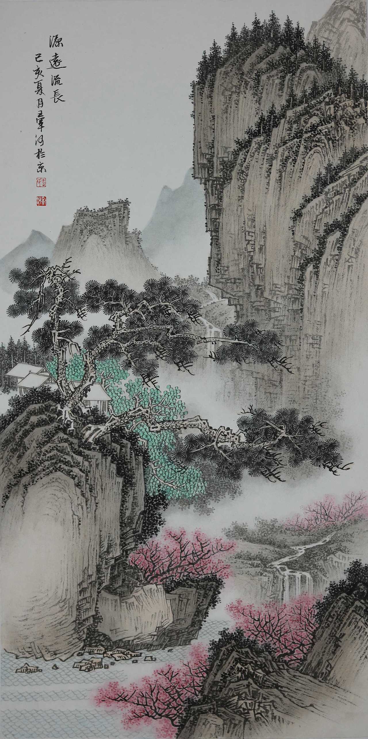 工笔山水名家王军河作品