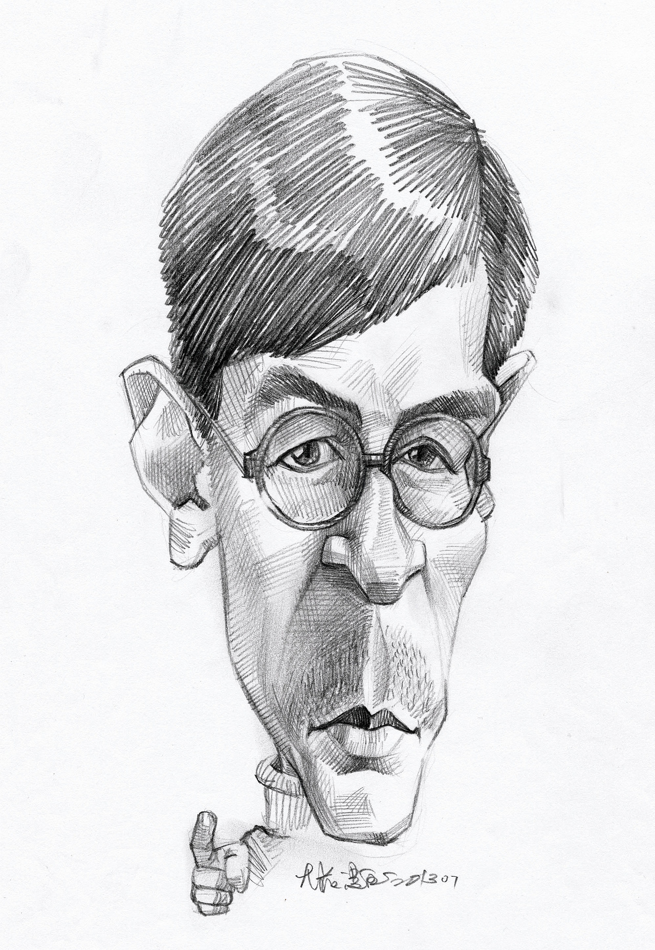 演员明显素描漫像似颜绘肖像漫画大叔漫画王西振