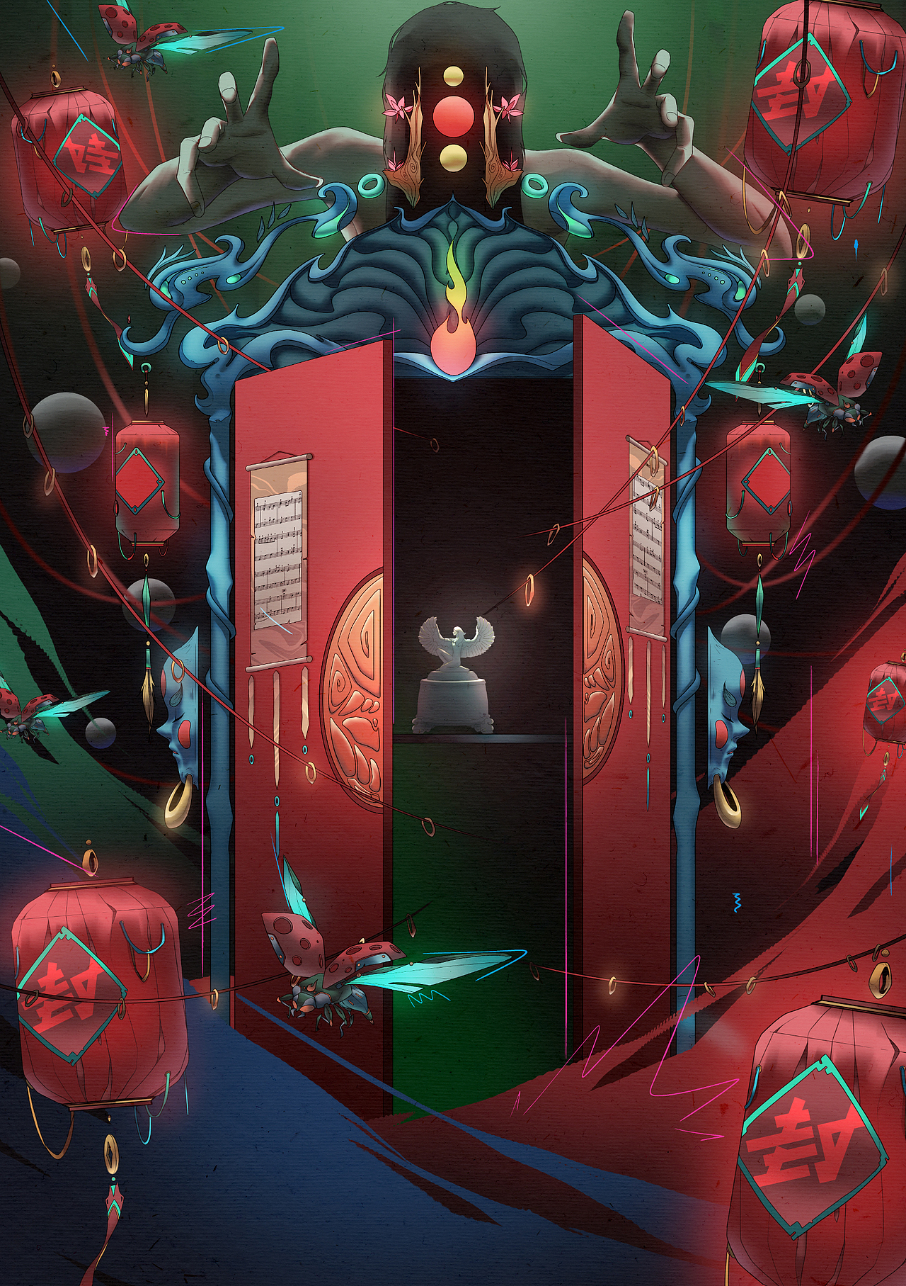 柴霖霖插画作品-封灵街（图ZMjM1NzY2NzU2） - 商业插画 - 站酷设计师柴霖霖原创素材 - 站酷ZCOOL