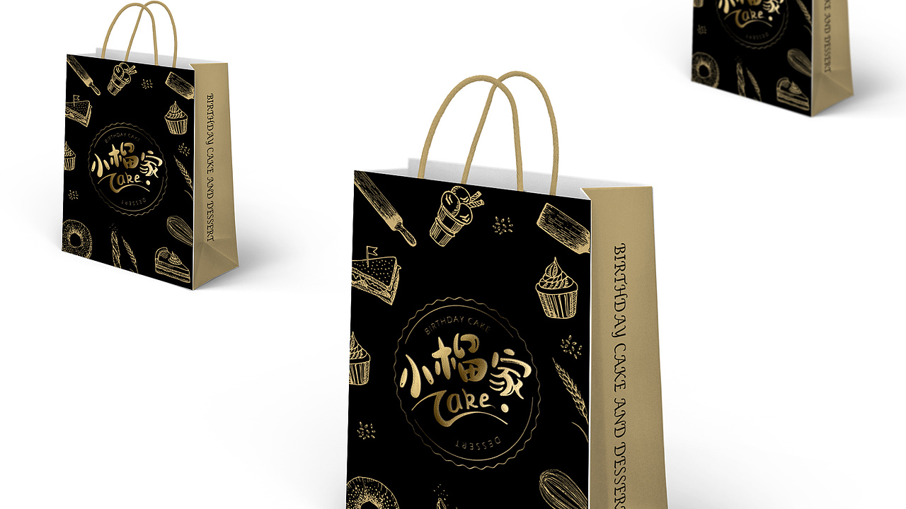 蛋糕甜品店手提袋设计
