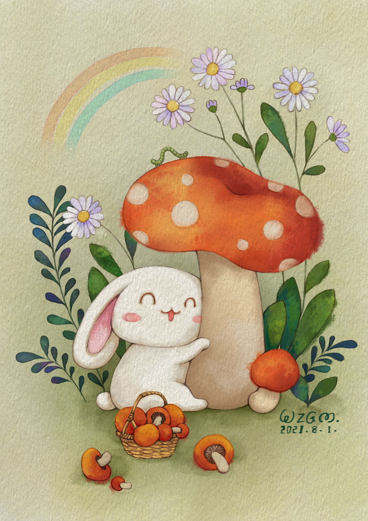 采到大蘑菇|插画|儿童插画|文字过敏 - 原创作品 - 站酷 (zcool)