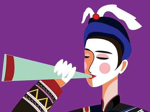 瑶族扁平风插画（个人主页-ZNjcyNjY2NzY=） - 创作习作 - 站酷设计师丸子娜不娜原创素材 - 站酷ZCOOL