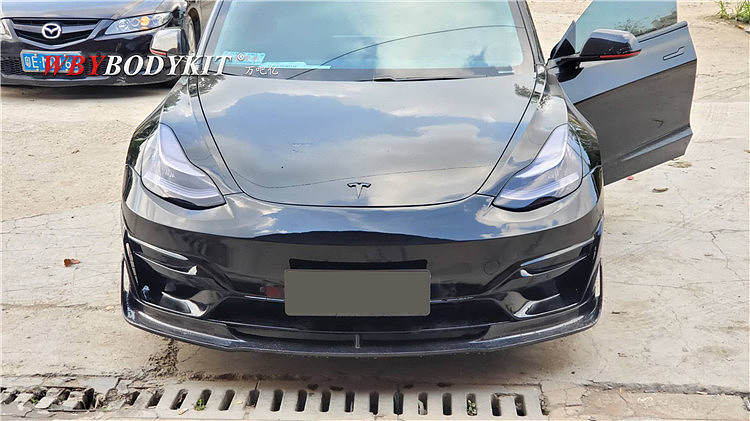 Tesla特斯拉Model3改装美版前杠包围头嘴保险杠运动版