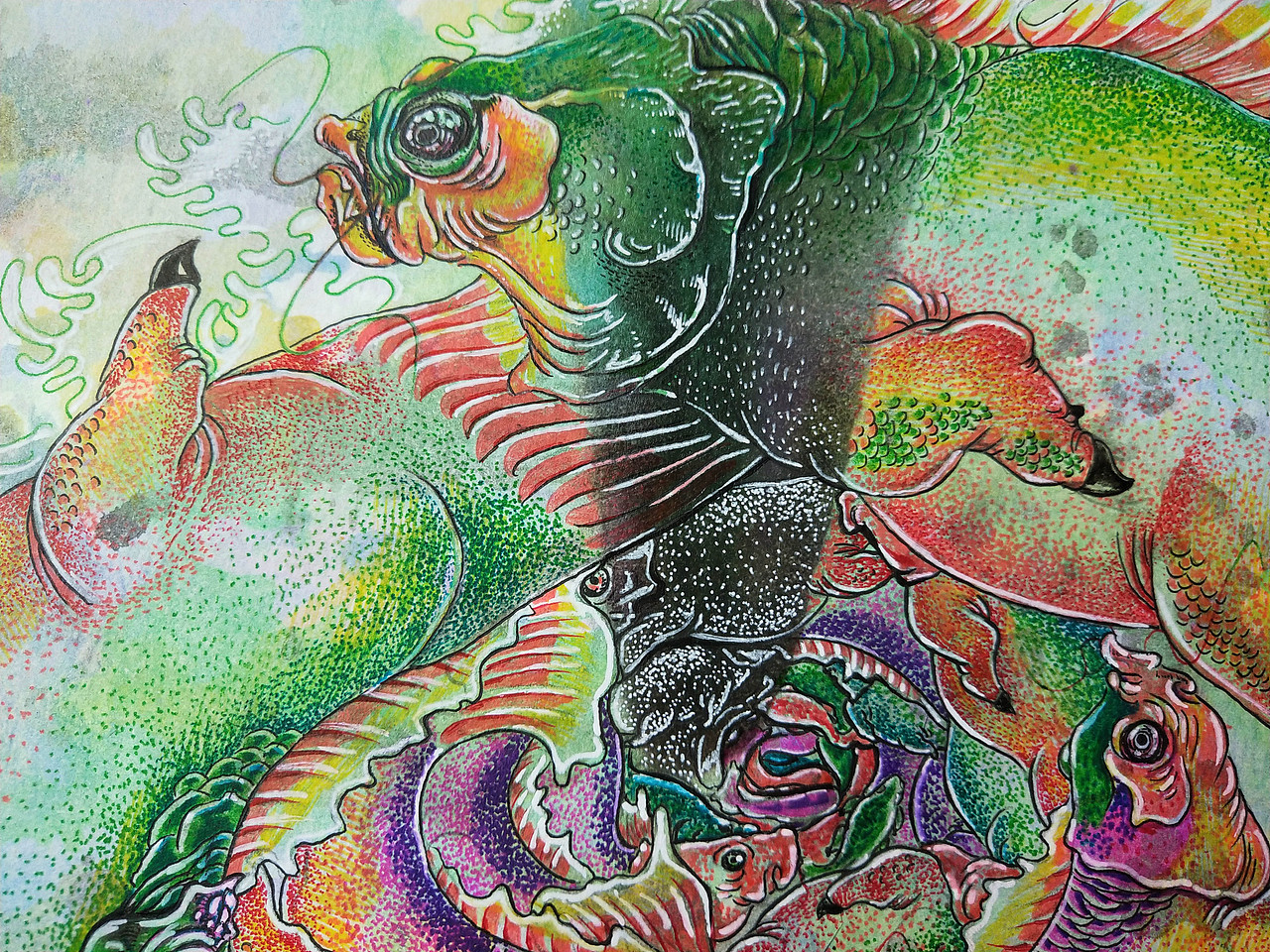 山海经异兽系列之䱤父鱼