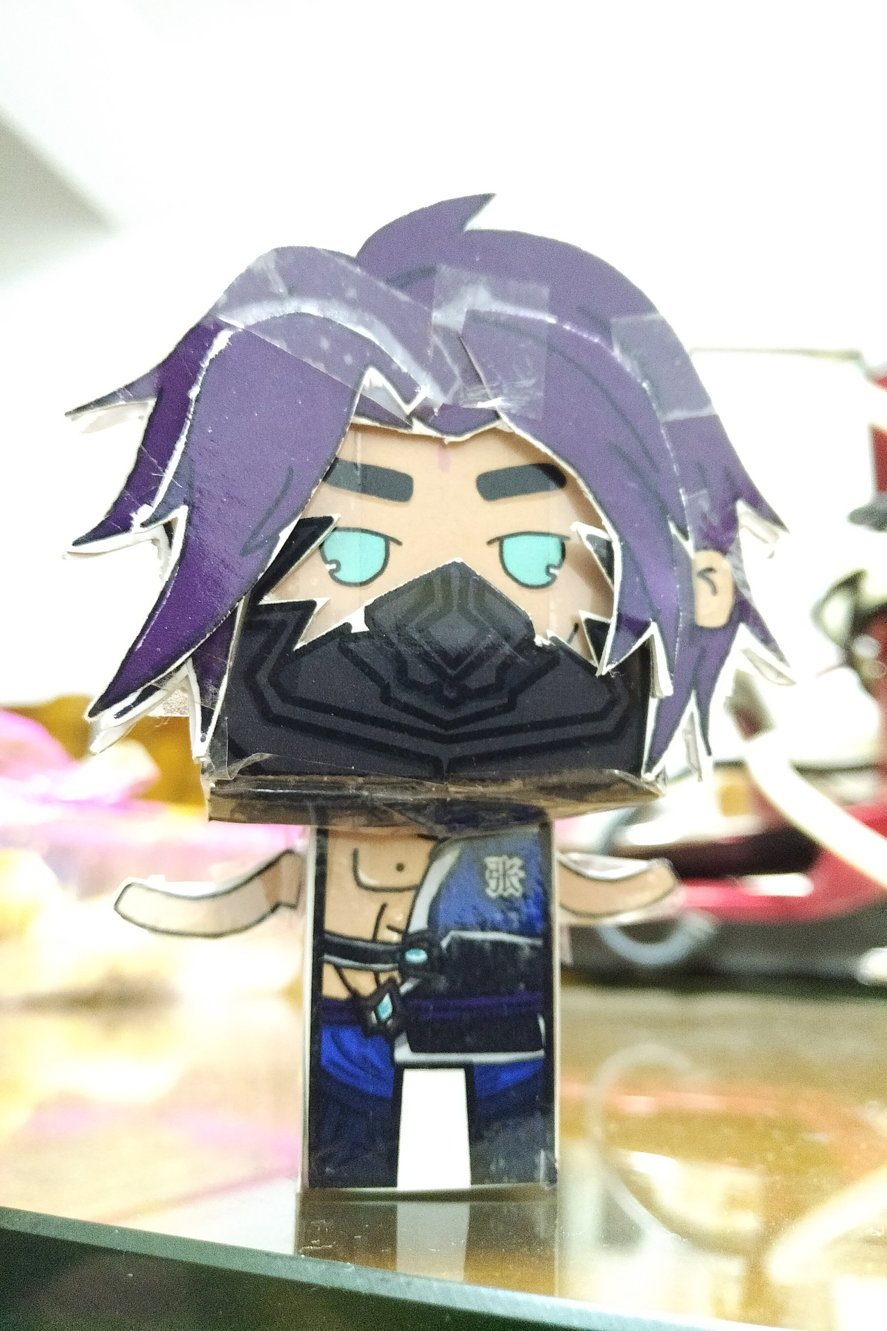 王者荣耀兰陵王自制q版纸模摆件设计图纸