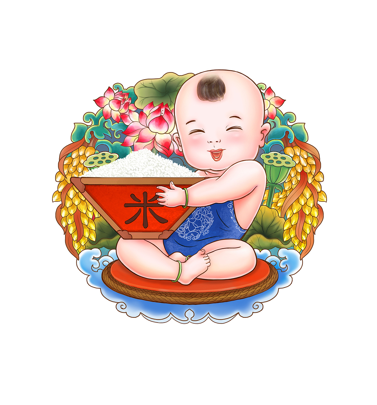 大米 小孩 卡通形象设计