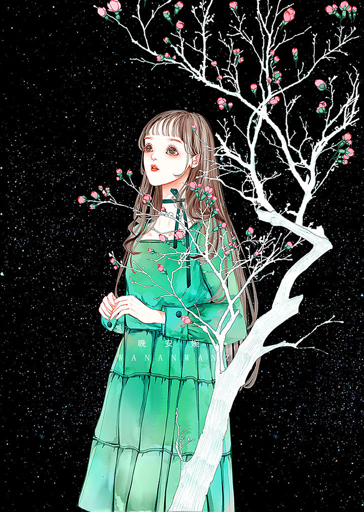 黑色背景少女系列壁纸