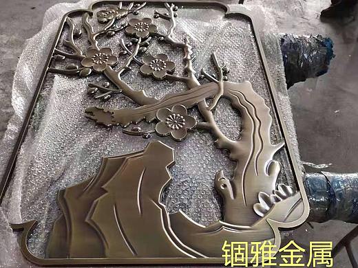 仿古铜铝板雕刻屏风,铝艺雕花圆形屏风隔断装饰风格
