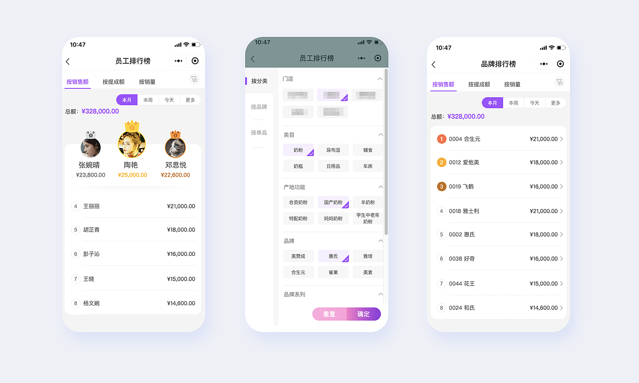 母婴连锁店crm客户管理系统(小程序端)|工业/产品|人机交互|流浪de