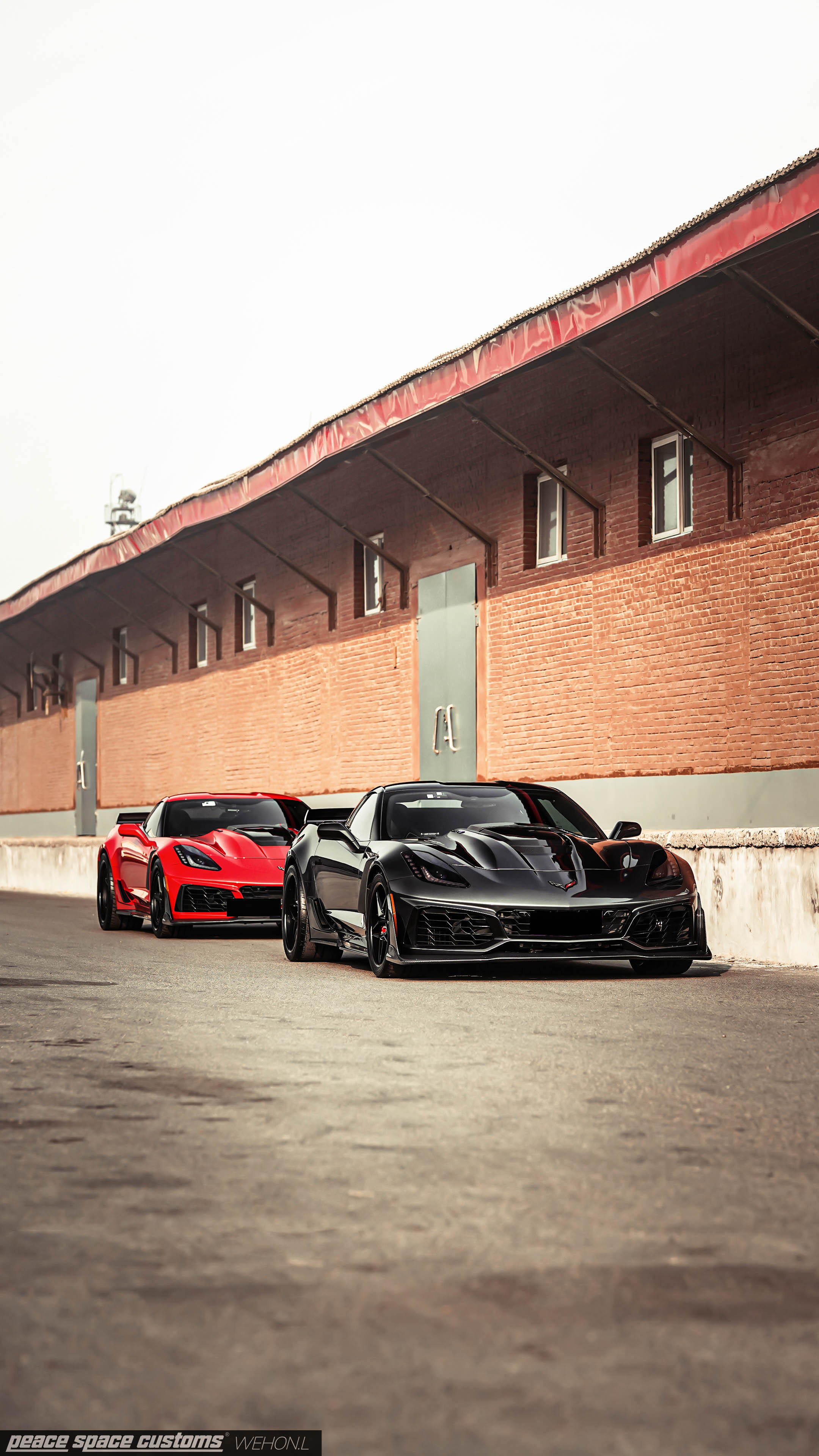 汽车摄影:雪佛兰 科尔维特c7 双车