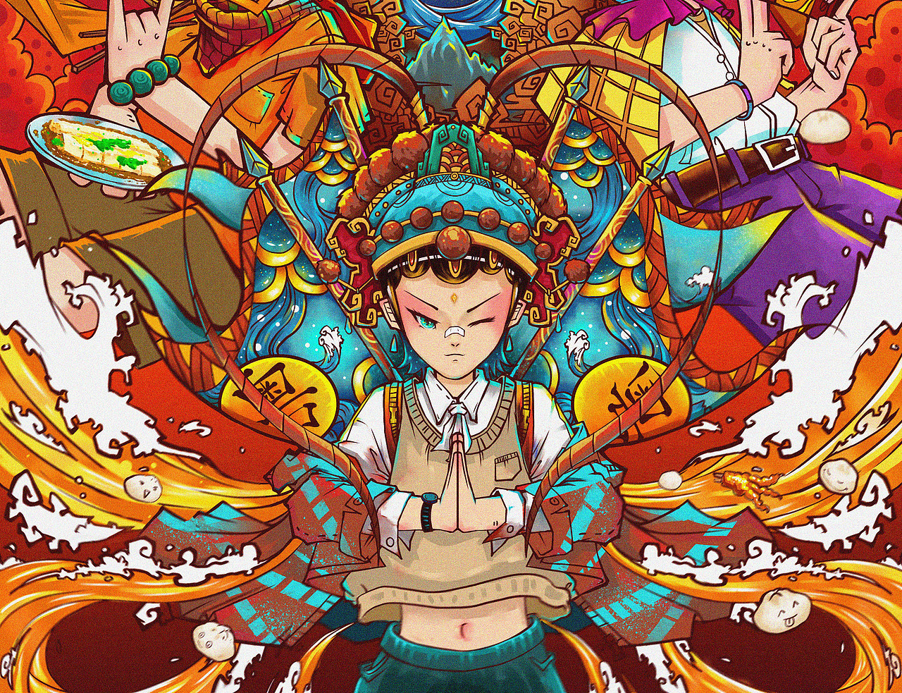 2位站酷推荐设计师推荐—原创作品插画商业插画原创广东文化希尔顿