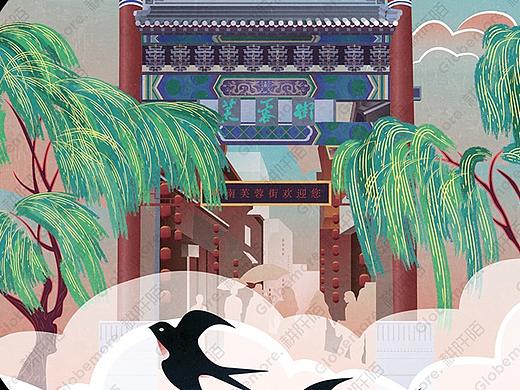 济南印象城华为体验店活动插画/济南插画/城市文创