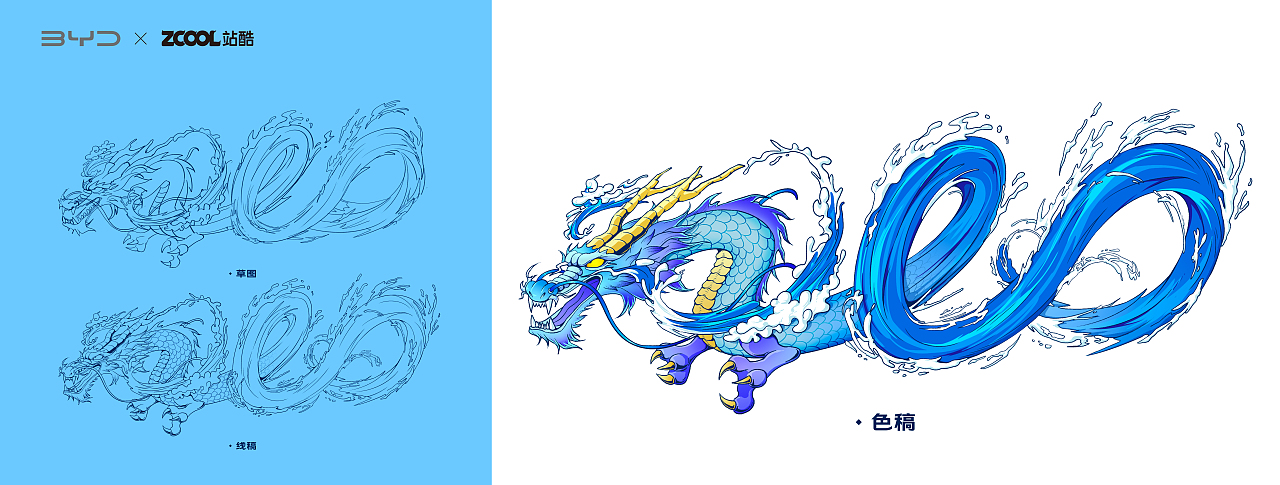 站酷 x 比亚迪 #王者之势 龙腾虎跃# 《生龙活虎》（图ZMjg5OTMwMzYw） - 图案 - 站酷设计师插画师Ekko原创素材 - 站酷ZCOOL