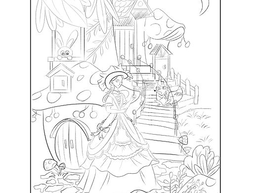 森林主题ps手绘板绘画
